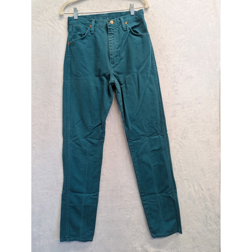Wrangler Vintage Turquoise Blue Denim‎ Jeans High Rise Straight Leg Women 11x34